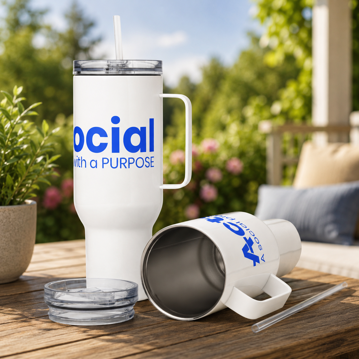 ActsSocial Insulated Travel Mug with Handle: Faith on the Go!