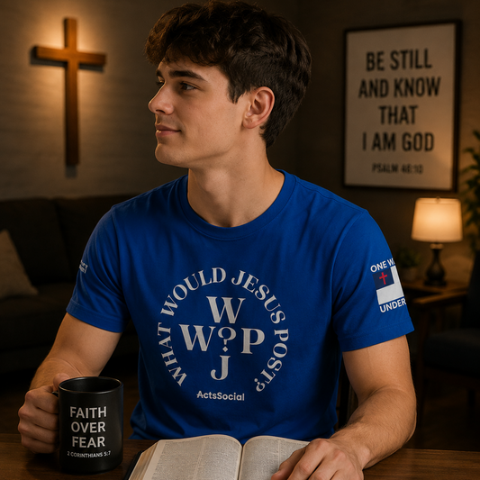 “Holy Scrolls Only” – What Would Jesus Post? – ActsSocial Premium Unisex Tee