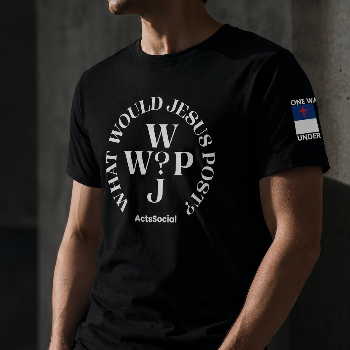 “Holy Scrolls Only” – What Would Jesus Post? – ActsSocial Premium Unisex Tee