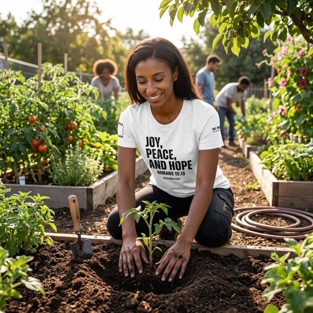 “Fueled by Faith. Filled by God.” – Romans 15:13 – ActsSocial Premium Unisex Tee