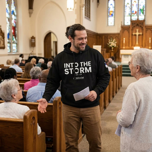 INTO THE STORM 🌊 | Mark 4:39 - ActsSocial Hoodie