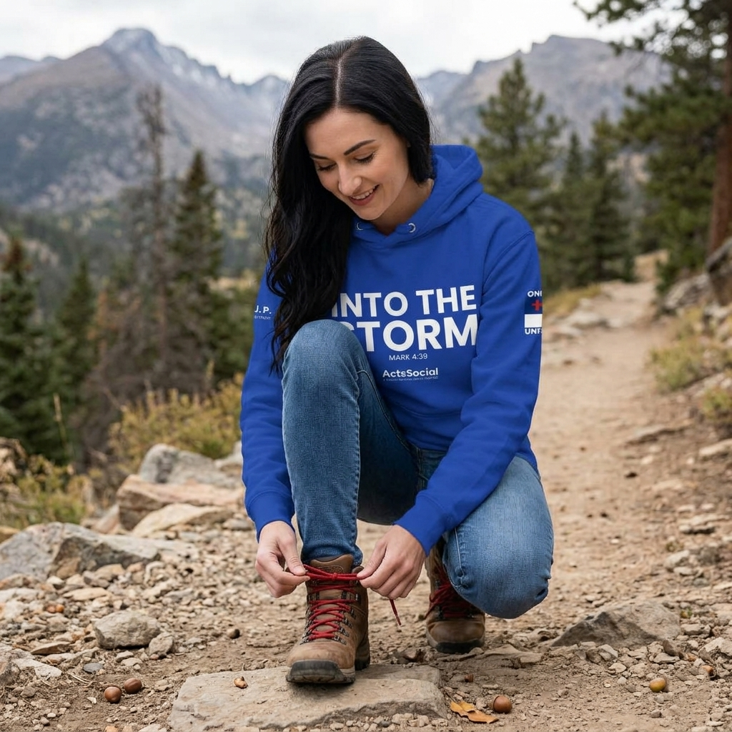 INTO THE STORM 🌊 | Mark 4:39 - ActsSocial Hoodie