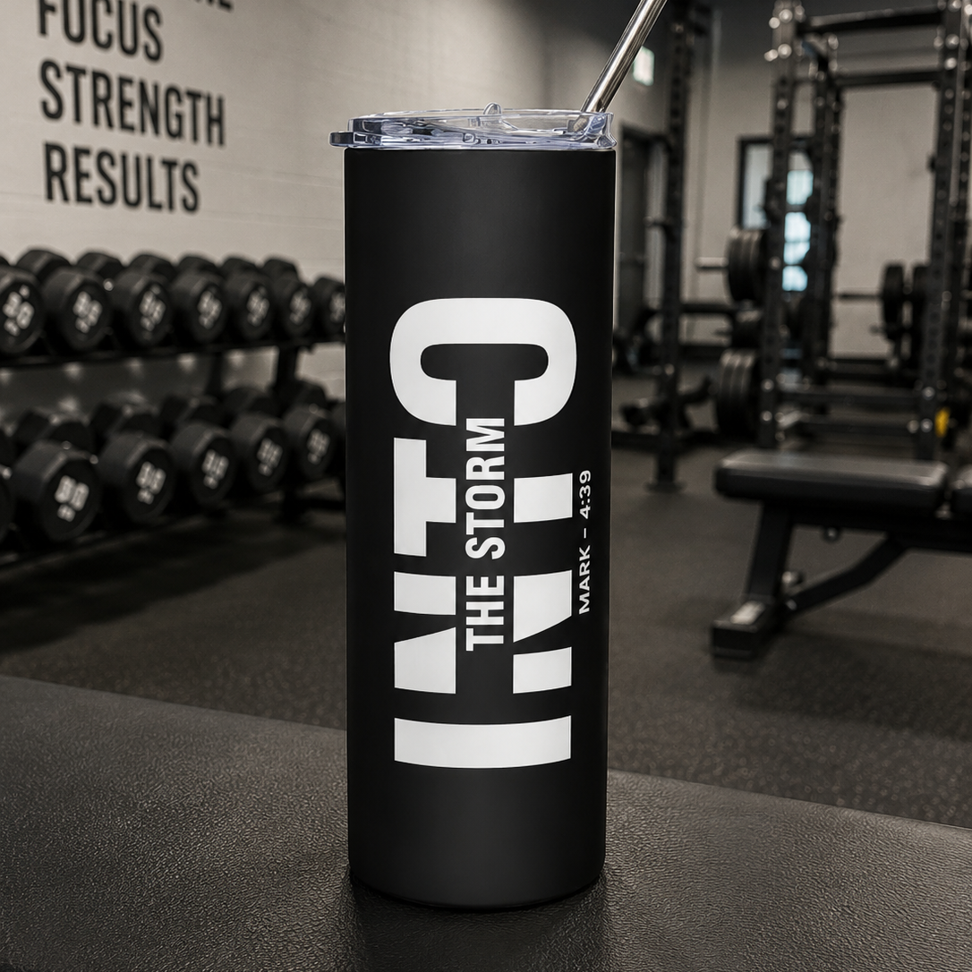 INTO THE STORM Stainless Steel ActsSocial Tumbler: Stay Cool, Stay Faithful! 🌪️✨