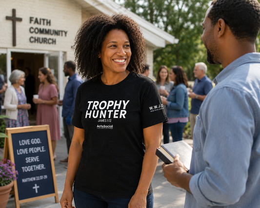TROPHY HUNTER 🏆 | James 1:12  | ActsSocial Tee